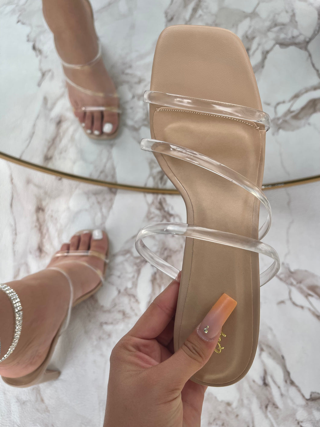 Niki Heels- Nude/Clear