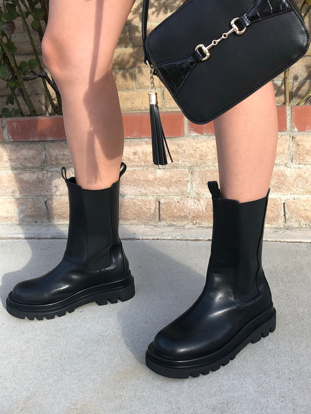 Black Mid Length Boots for Women 