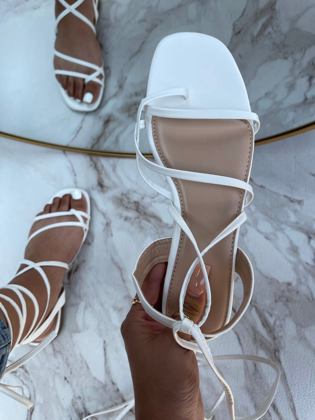 Lisette Sandal- White